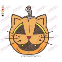 Cat Lantern Halloween Embroidery Design